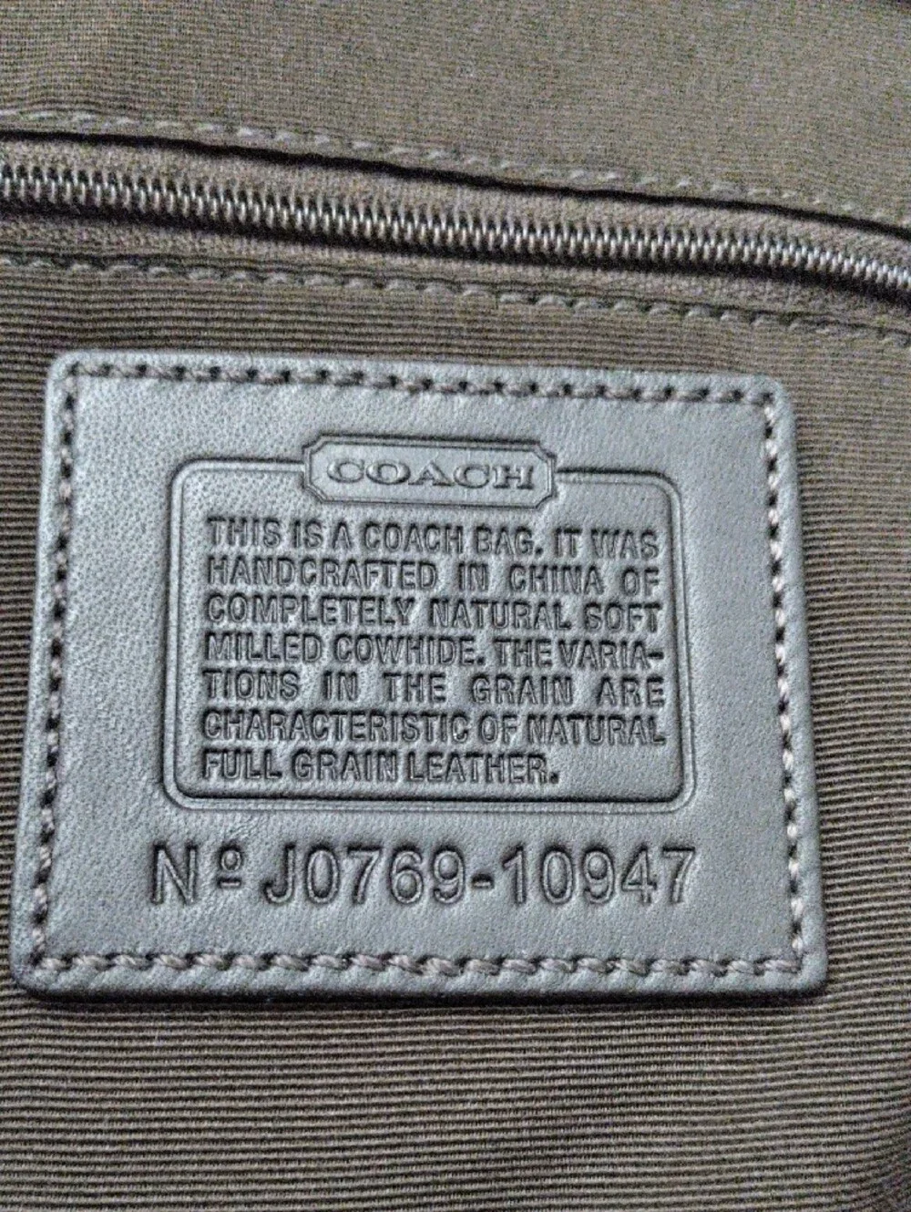 Coach Brown Pebbled Leather Shoulder Bag #10947